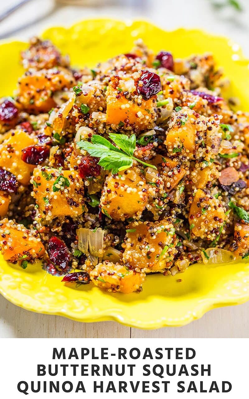 Maple-Roasted Butternut Squash Quinoa Harvest Salad