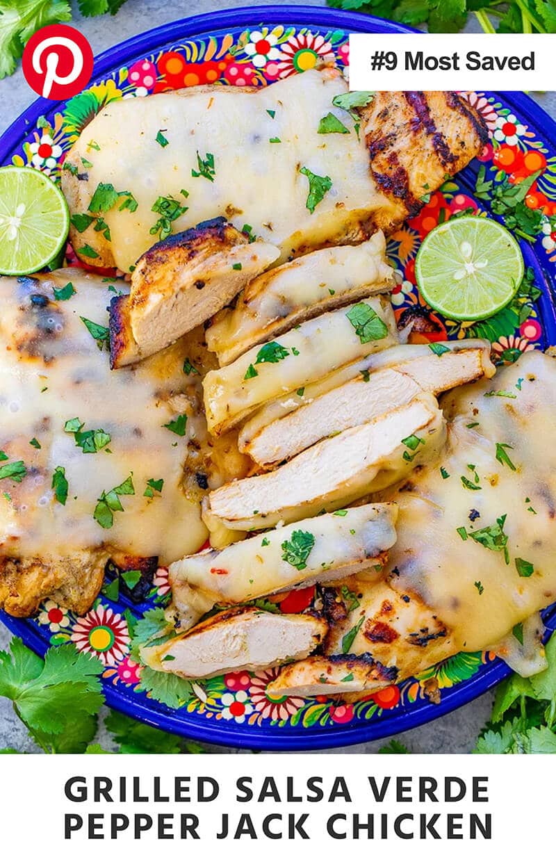 Grilled Salsa Verde Pepper Jack Chicken