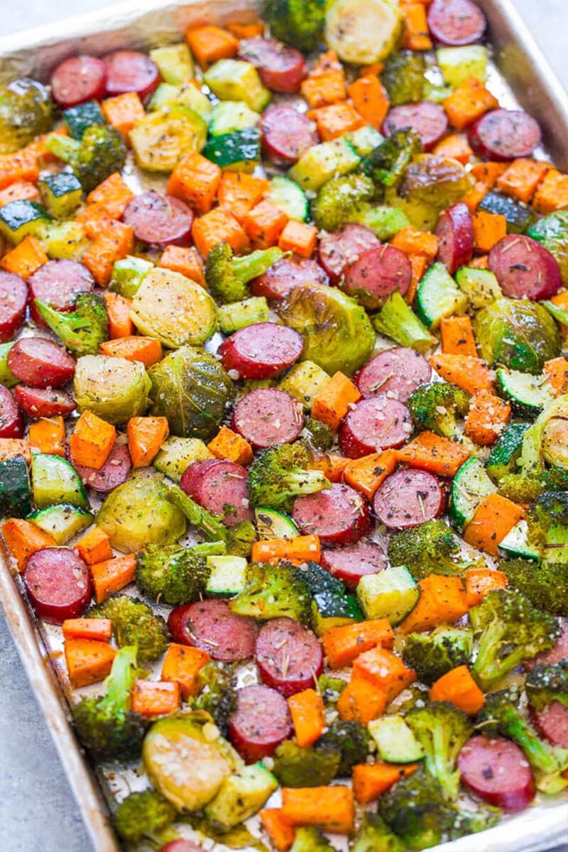 Sheet Pan Turkey Sausage and Vegetables