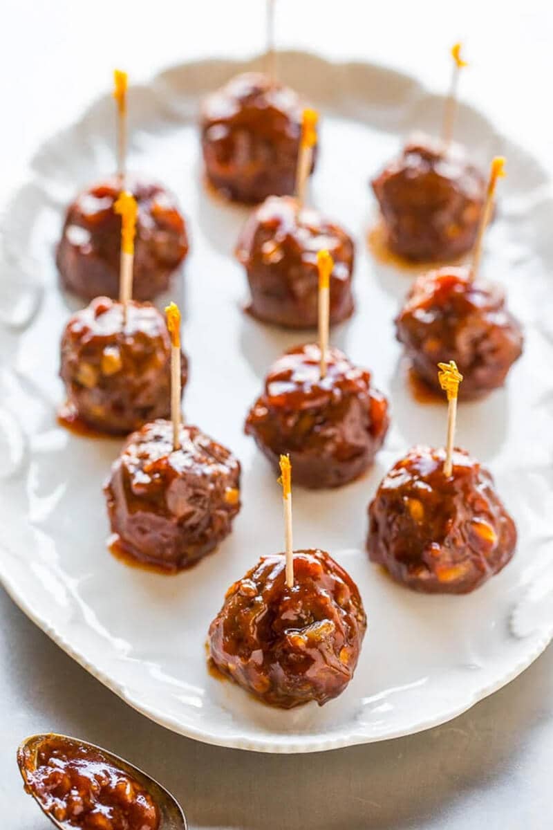 Baked Honey Garlic Meatballs