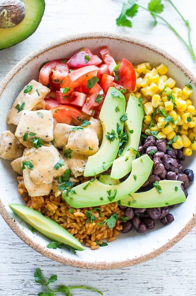 Buffalo Chicken Burrito Bowls