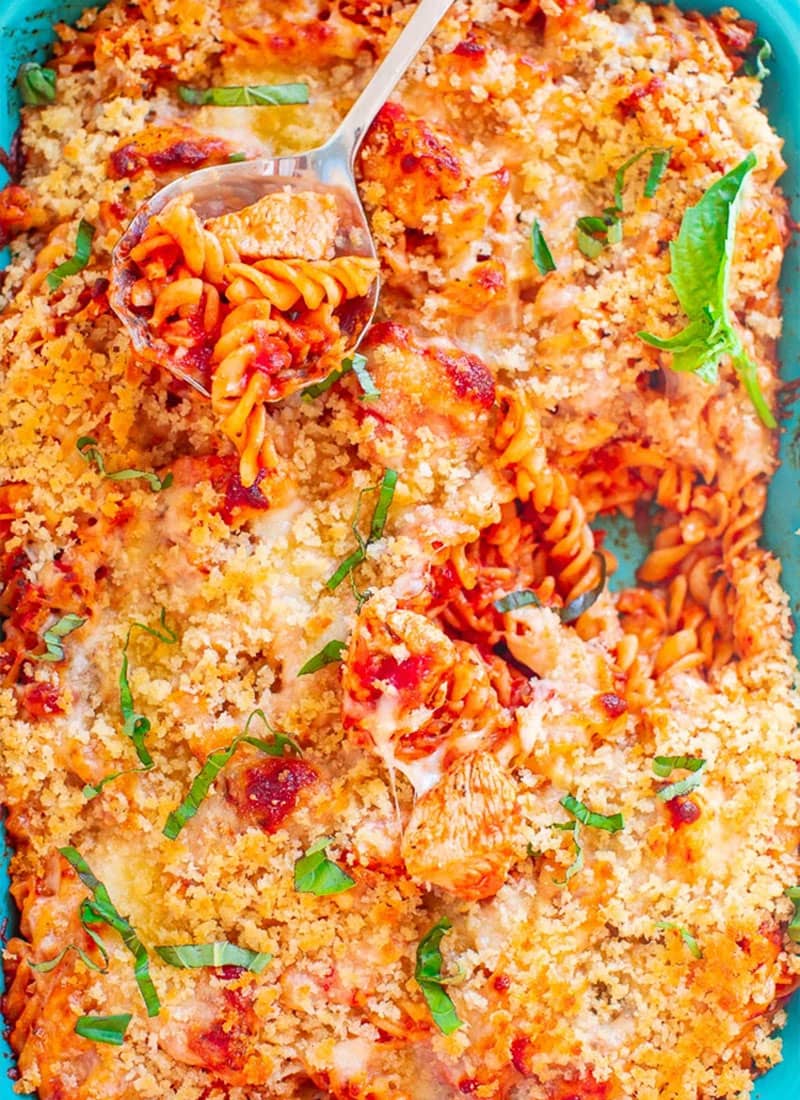 Chicken Parmesan Pasta Casserole