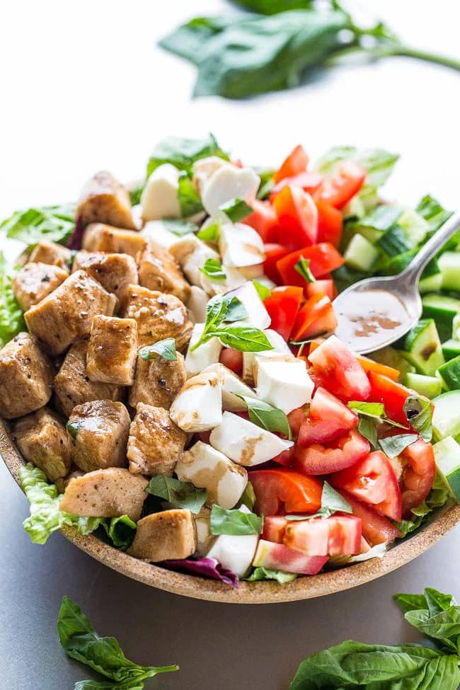 Balsamic Chicken Caprese Salad