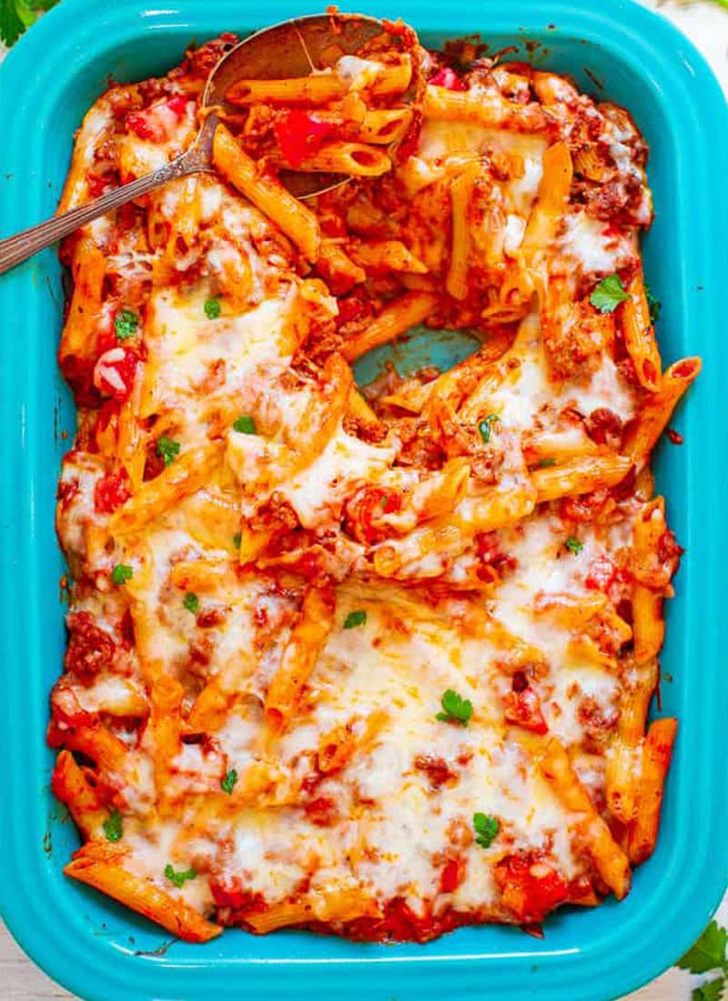 Cheesy Ground Beef Pasta Casserole