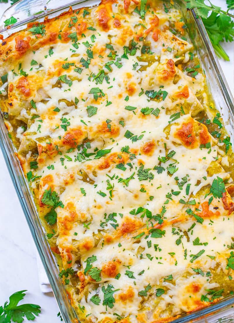Salsa Verde Chicken Enchiladas