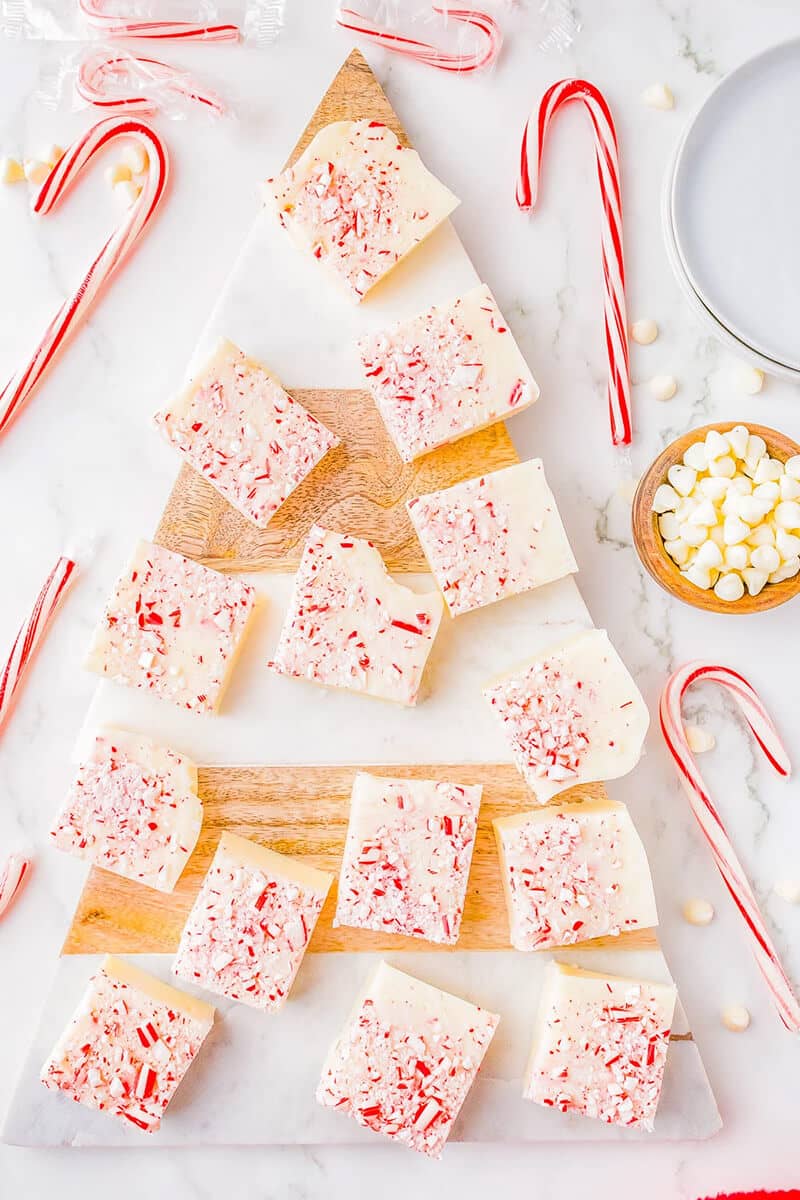 White Chocolate Peppermint Fudge