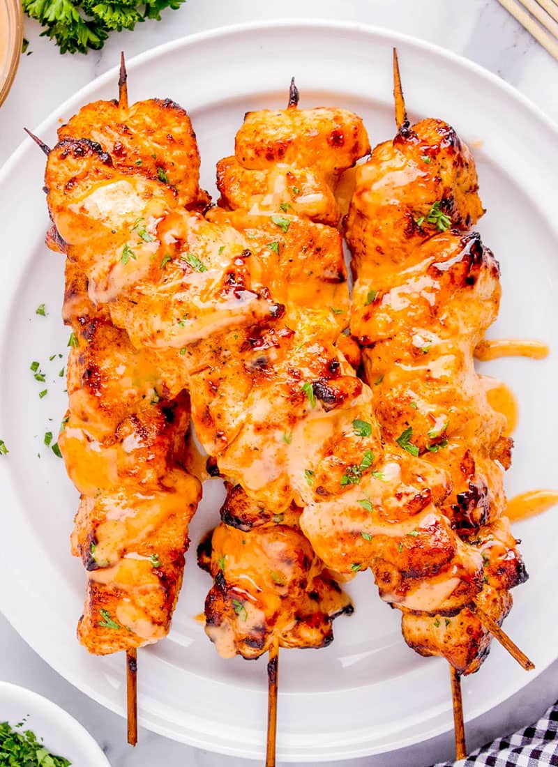 Bang Bang Chicken Skewers