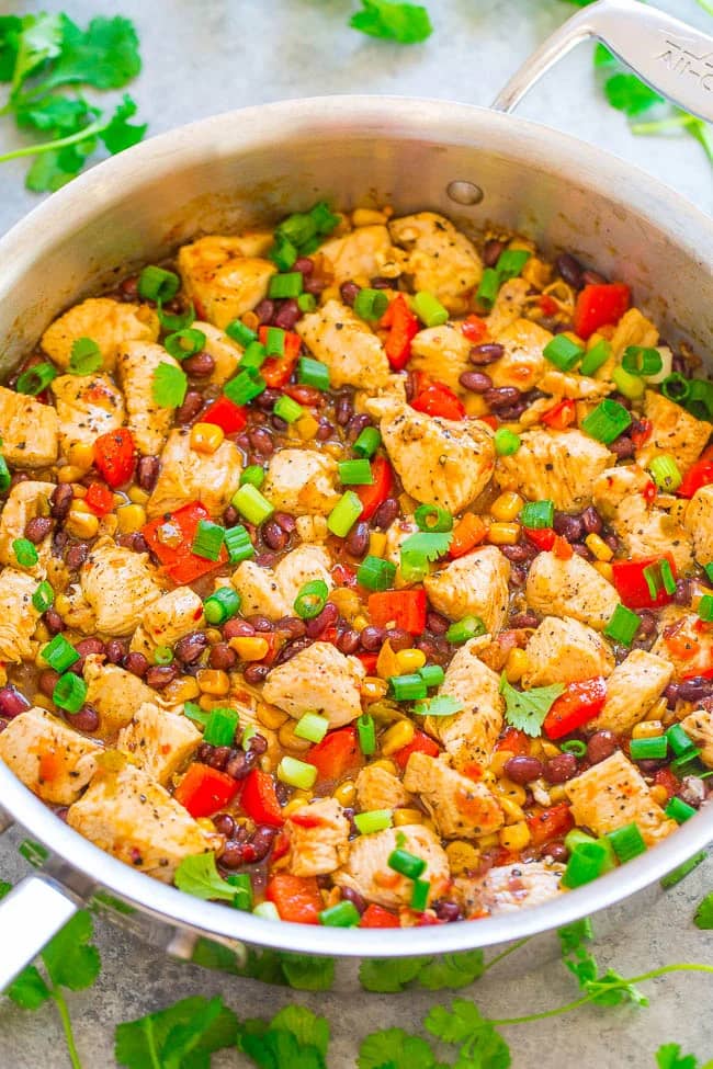 15-Minute Salsa and Black Bean Chicken Skillet