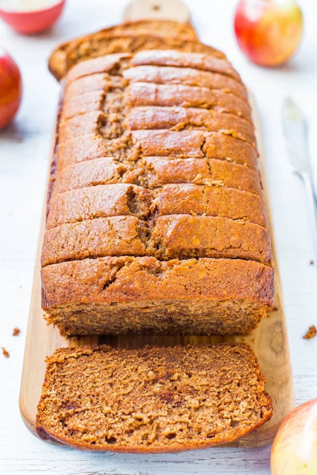 Cinnamon Spice Applesauce Bread with Honey Butter