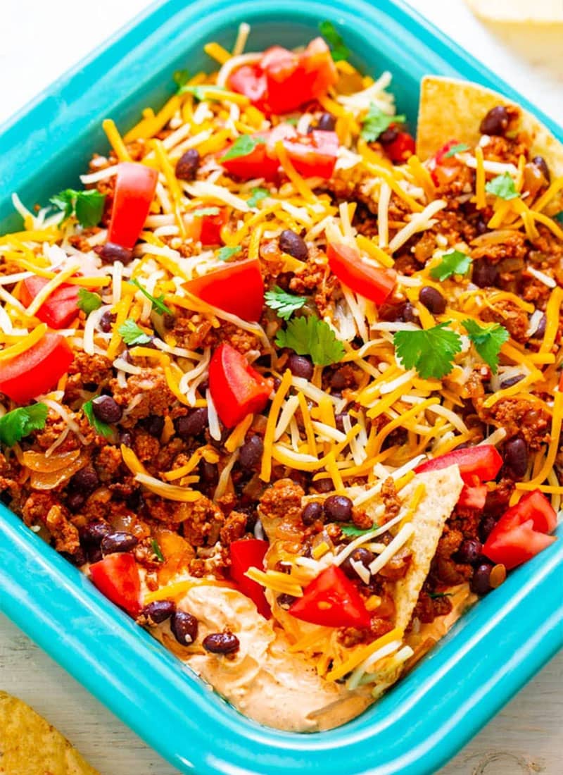 Layered Beef Taco Dip