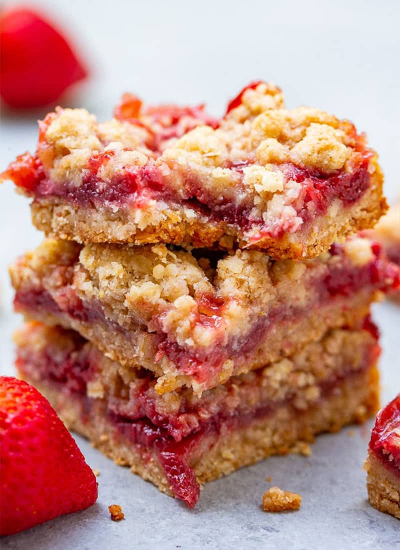Strawberry Oatmeal Crumble Bars
