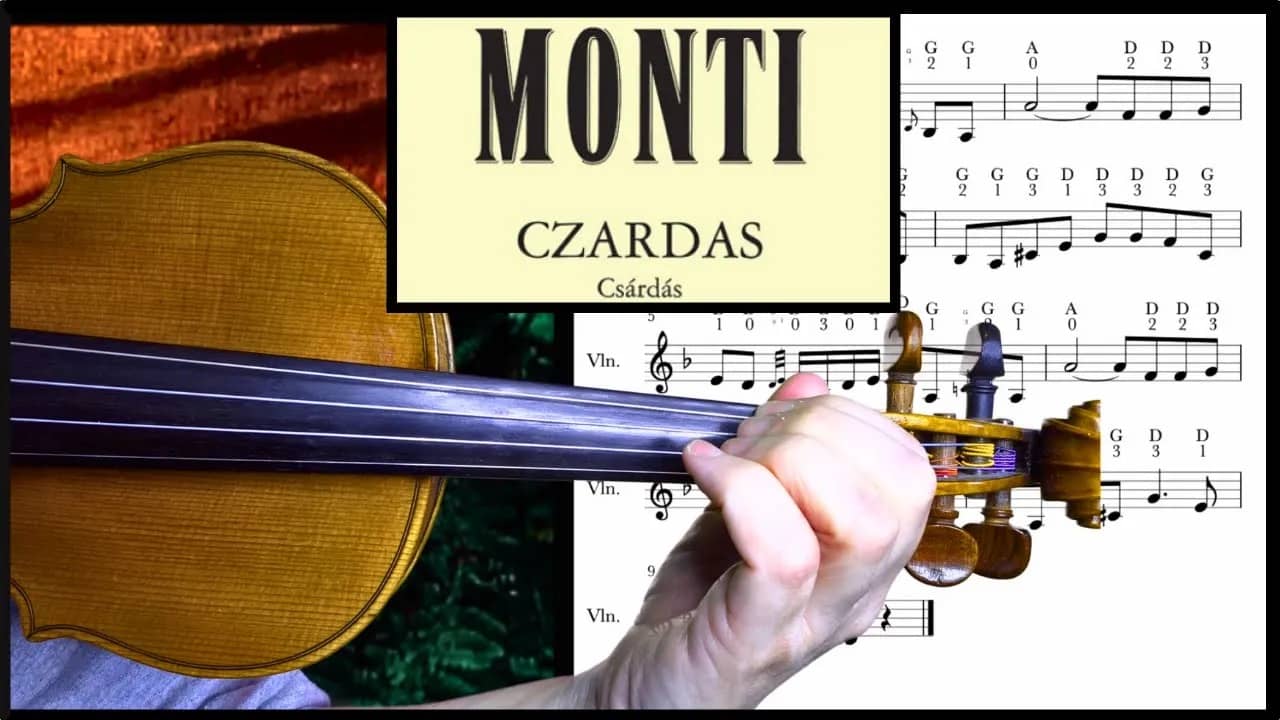 YouTube thumbnail image of one of the YouTube playlist violin videos of Monti Czardas.