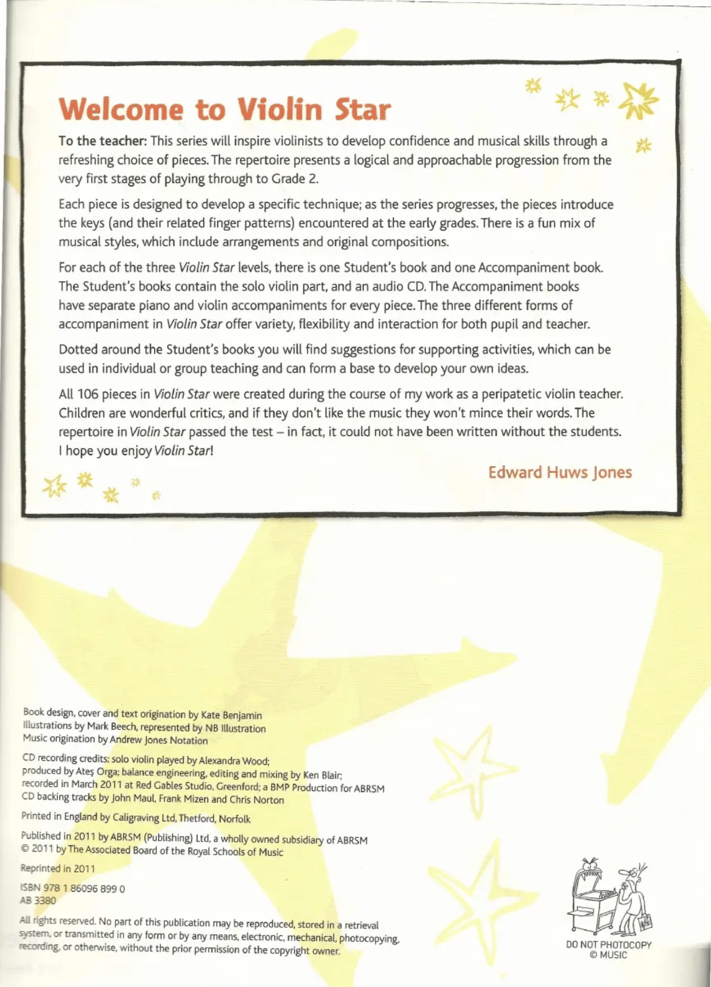 Violin Star Book 1 Intro page