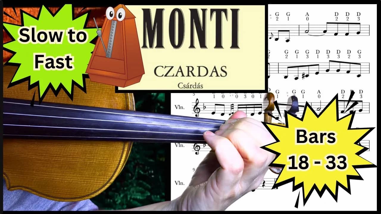 Monti Czardas Bars 18 - 33 on Violin