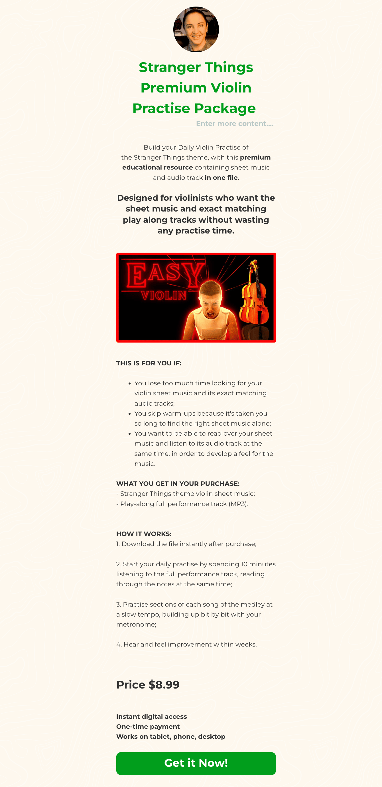 Disney Medley Premium Violin Practise Package