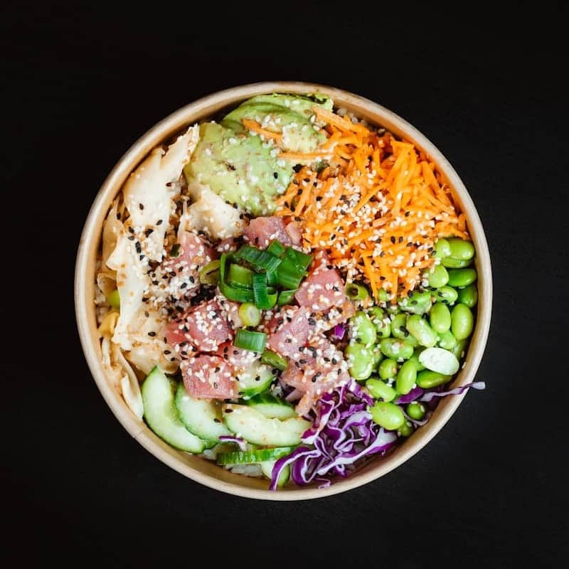 vegetable salad in white ceramic bowl