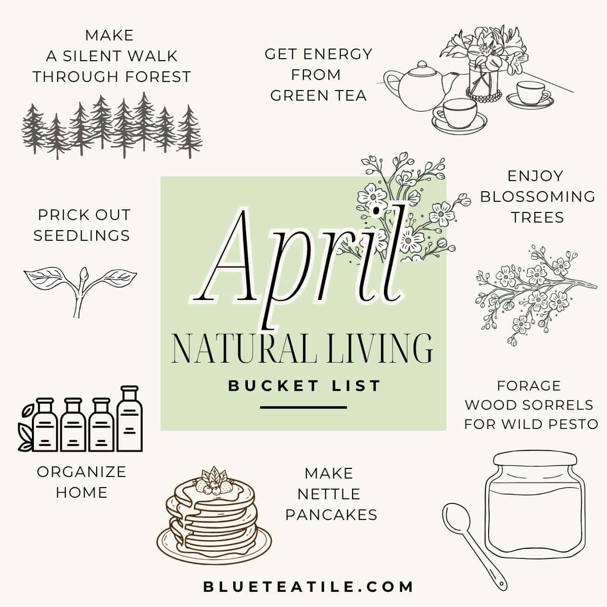 Natural Living Bucket List for April.