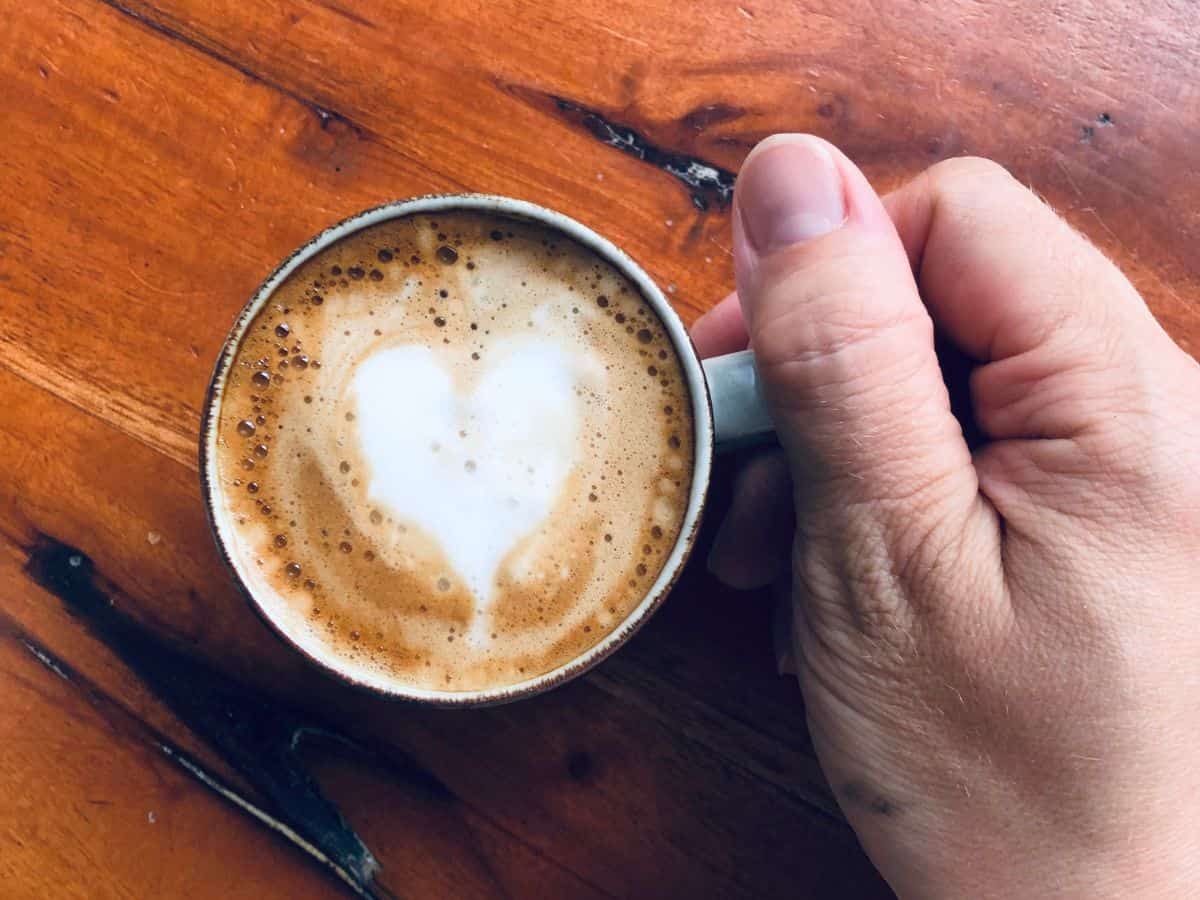 Coffee with a latte art heart