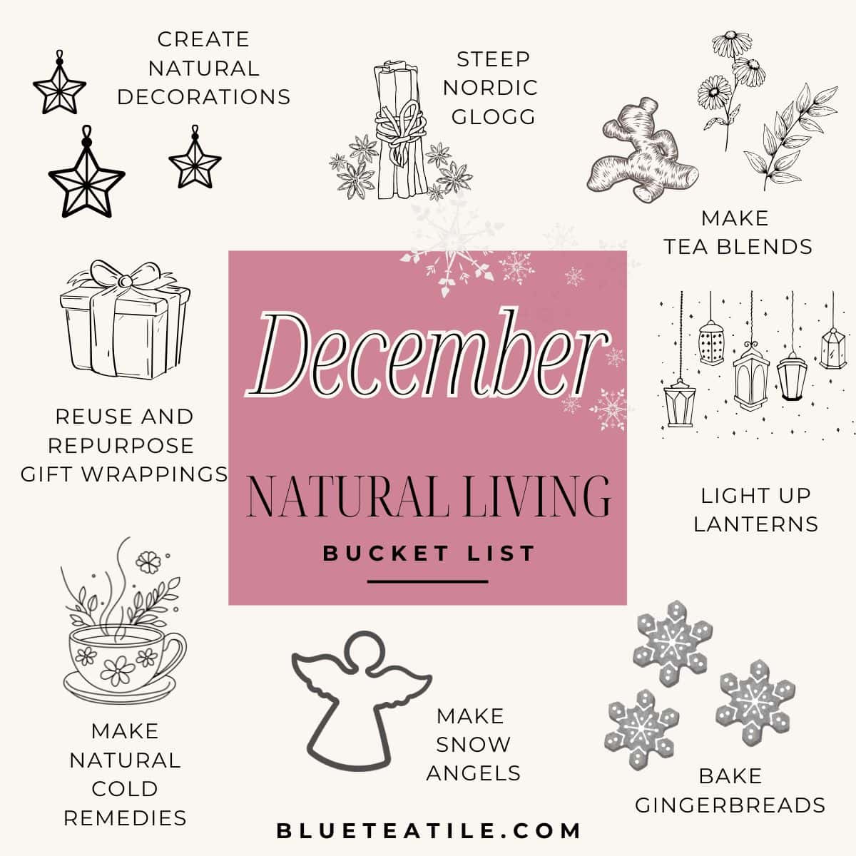 A natural living bucket list for December.