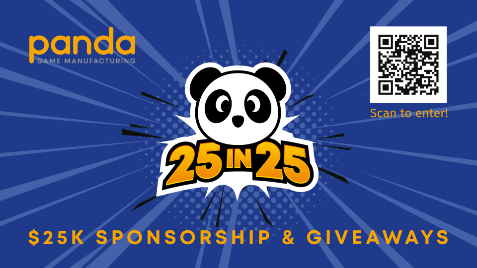 Panda. 25 in 25. $25k sponsorship & giveaways