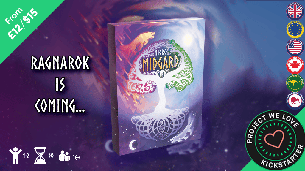 Micro Midgard. Ragnarok is coming. from 15 dollars. 1-2 players. 30 minutes. 10+