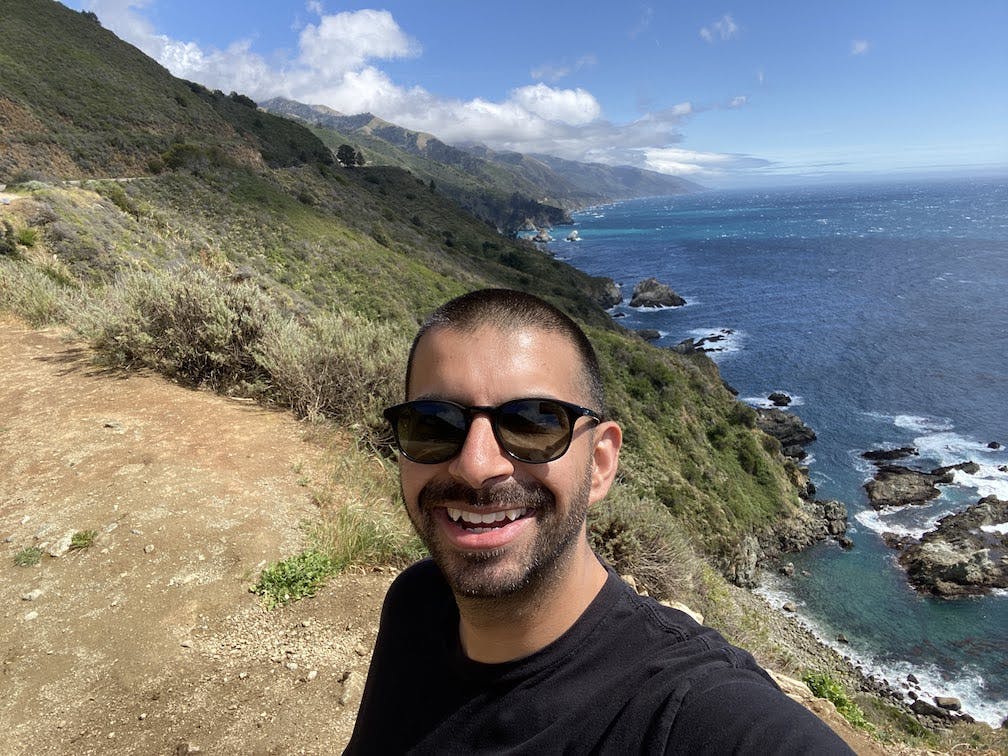 A selfie I took at Big Sur from Pacific Coast Highway