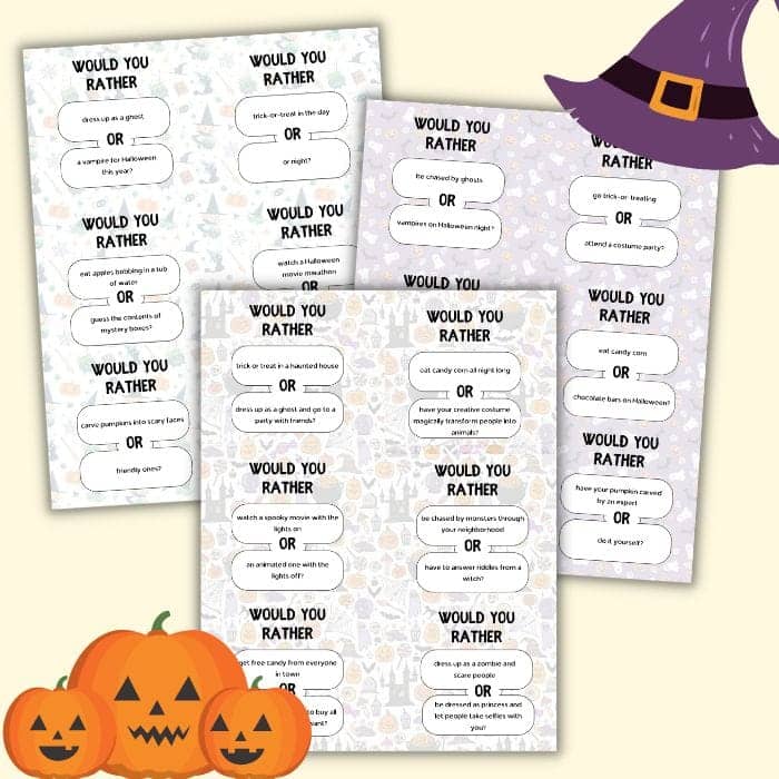 125 Halloween Would You Rather Questions {Free Printable}