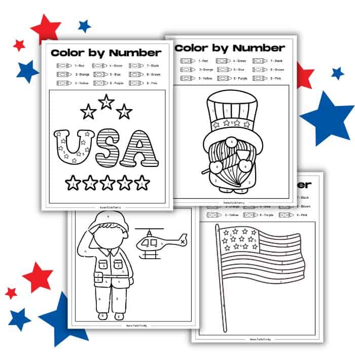 Memorial Day Color By Number - Kids Activity Zone