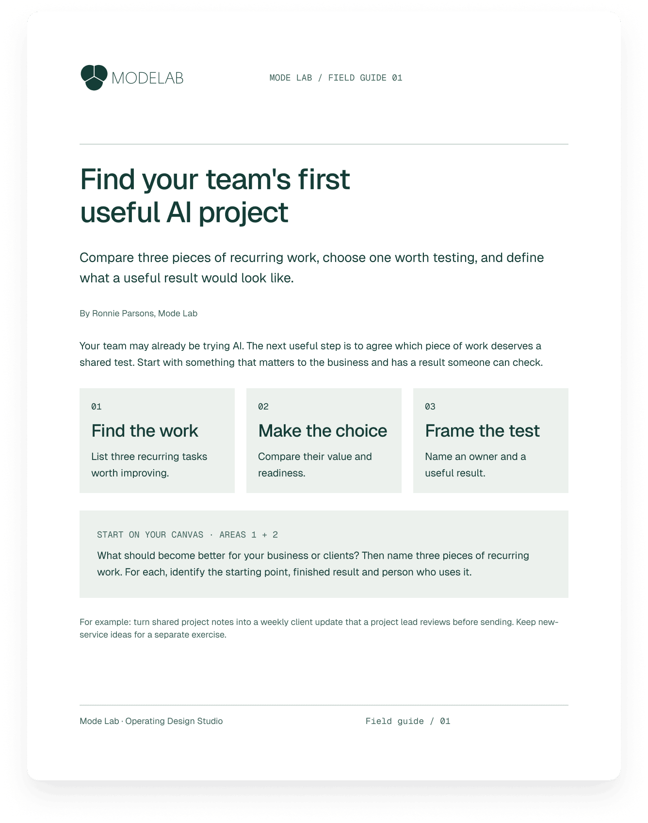 Placeholder for the playbook and companion canvas mockup