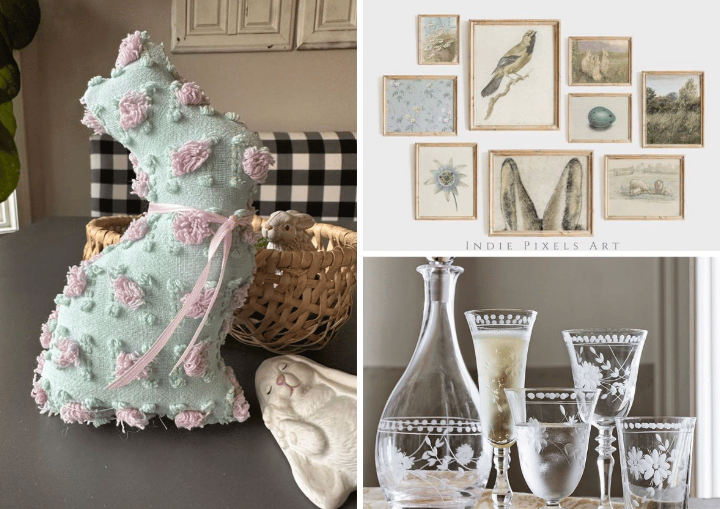 collage of vintage easter decor