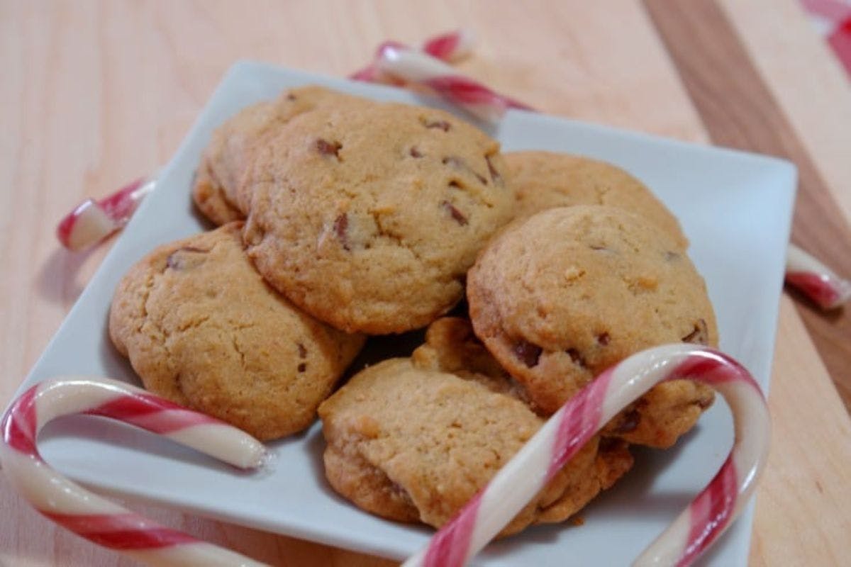 peppermint chocolate chip cookies on plate