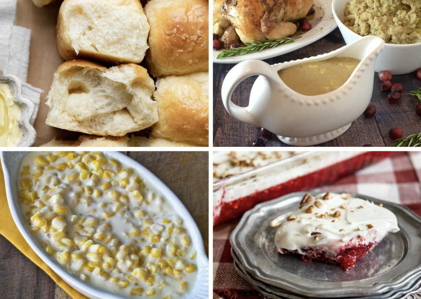 collage of vintage thanksgiving dishes