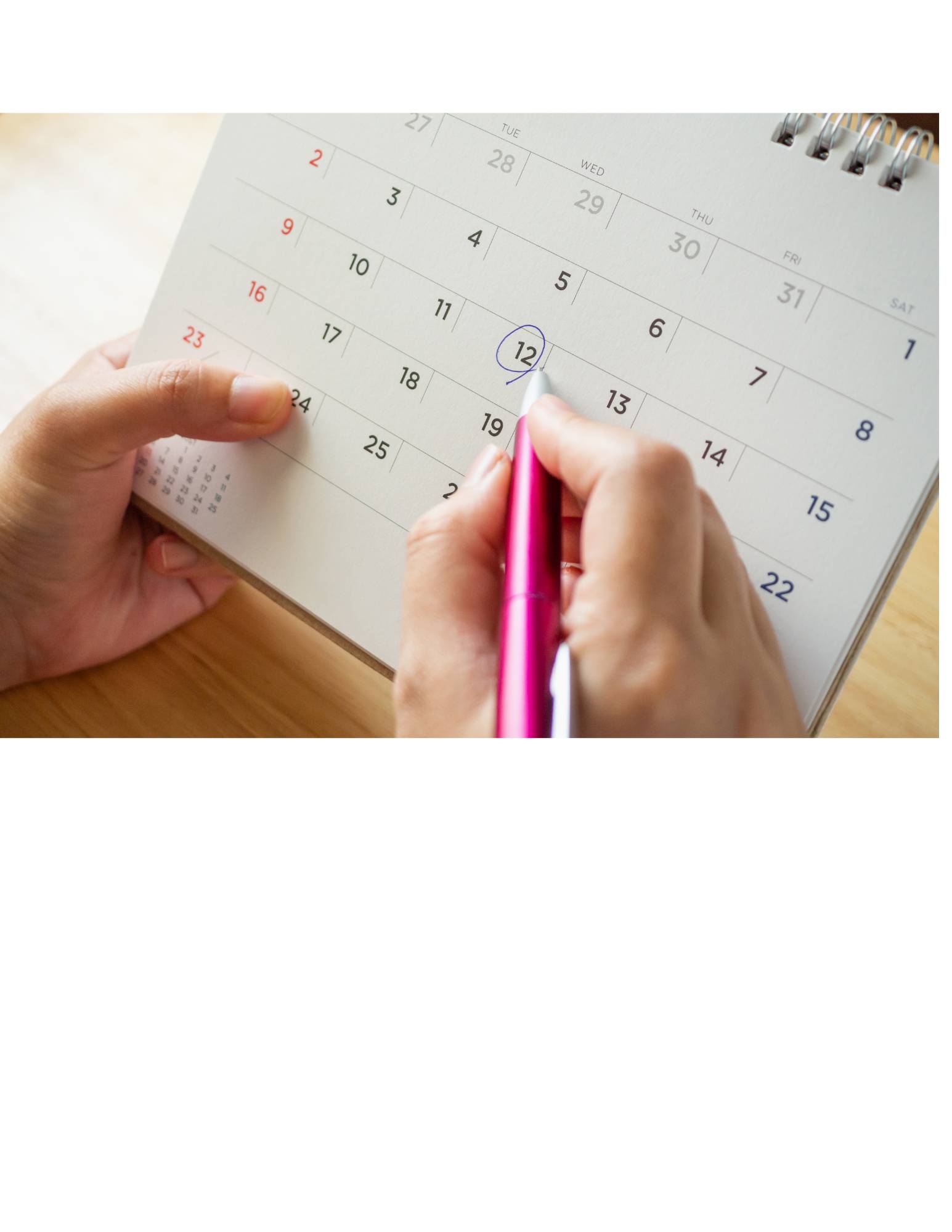 calendar with day circled