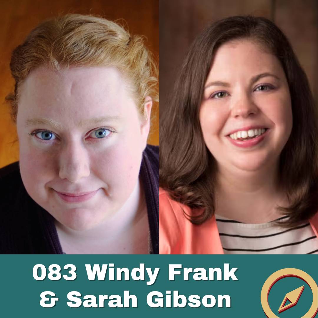 Headshots of guests Windy Frank and Sarah Gibson, with their names and the Intentional Teaching logo beneath