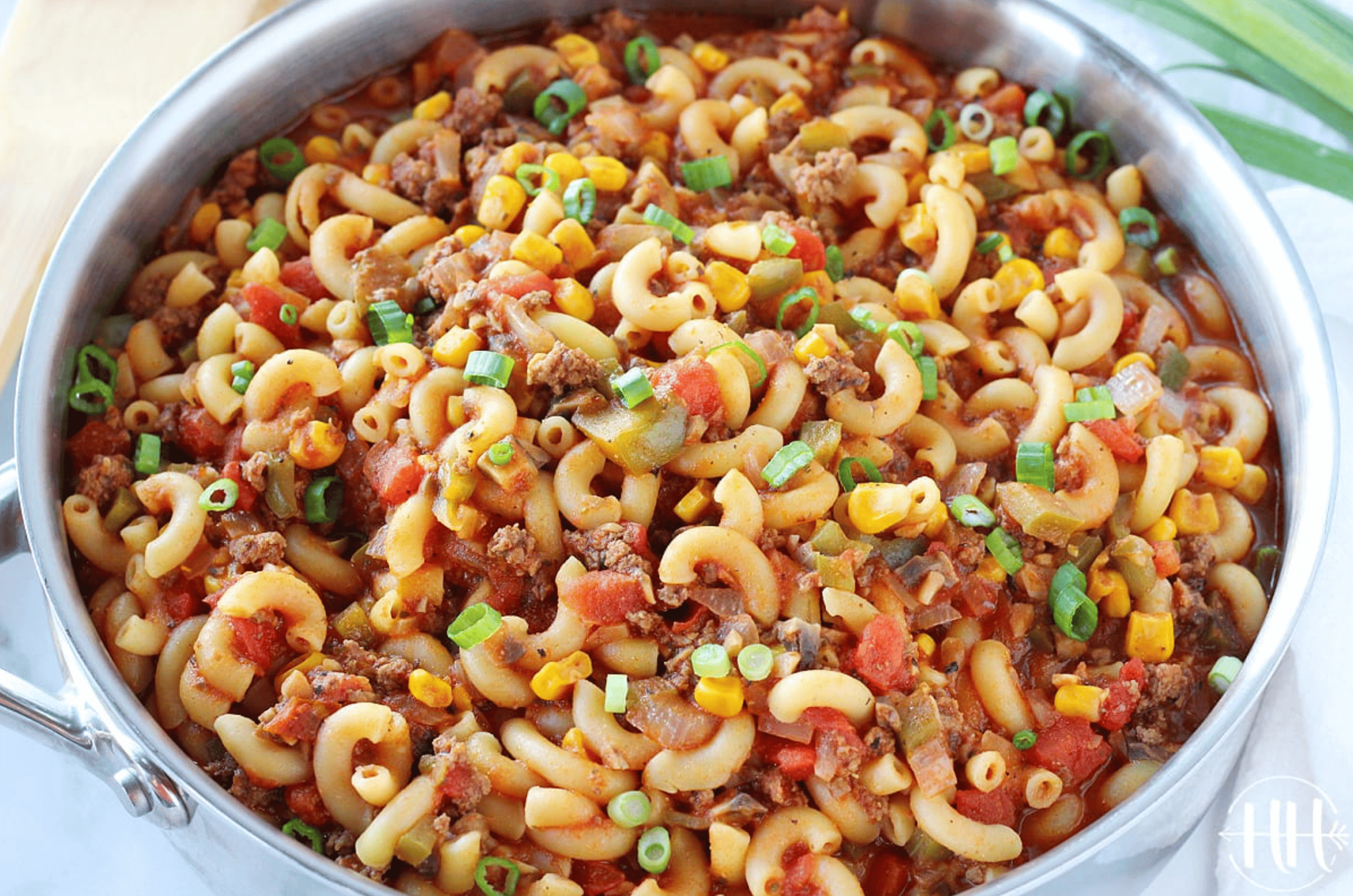 A pot of American goulash.