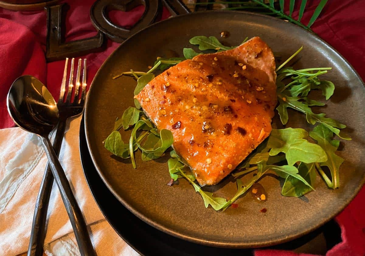 Grilled Cedar Planked Salmon with Maple Dijon Glaze