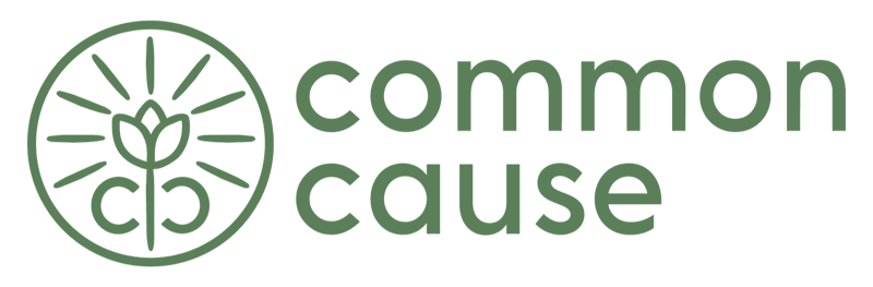common cause logo: a green tulip is encolsed by a green circle.  the words common cause are to the right of the image