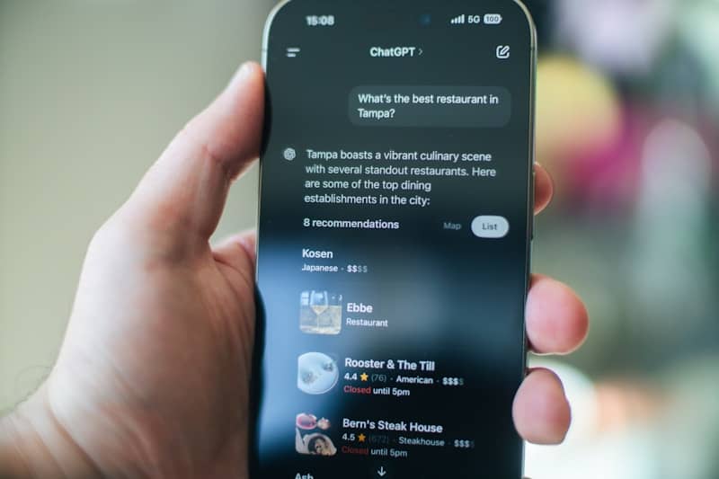 Stock photo of someone using AI on a phone
