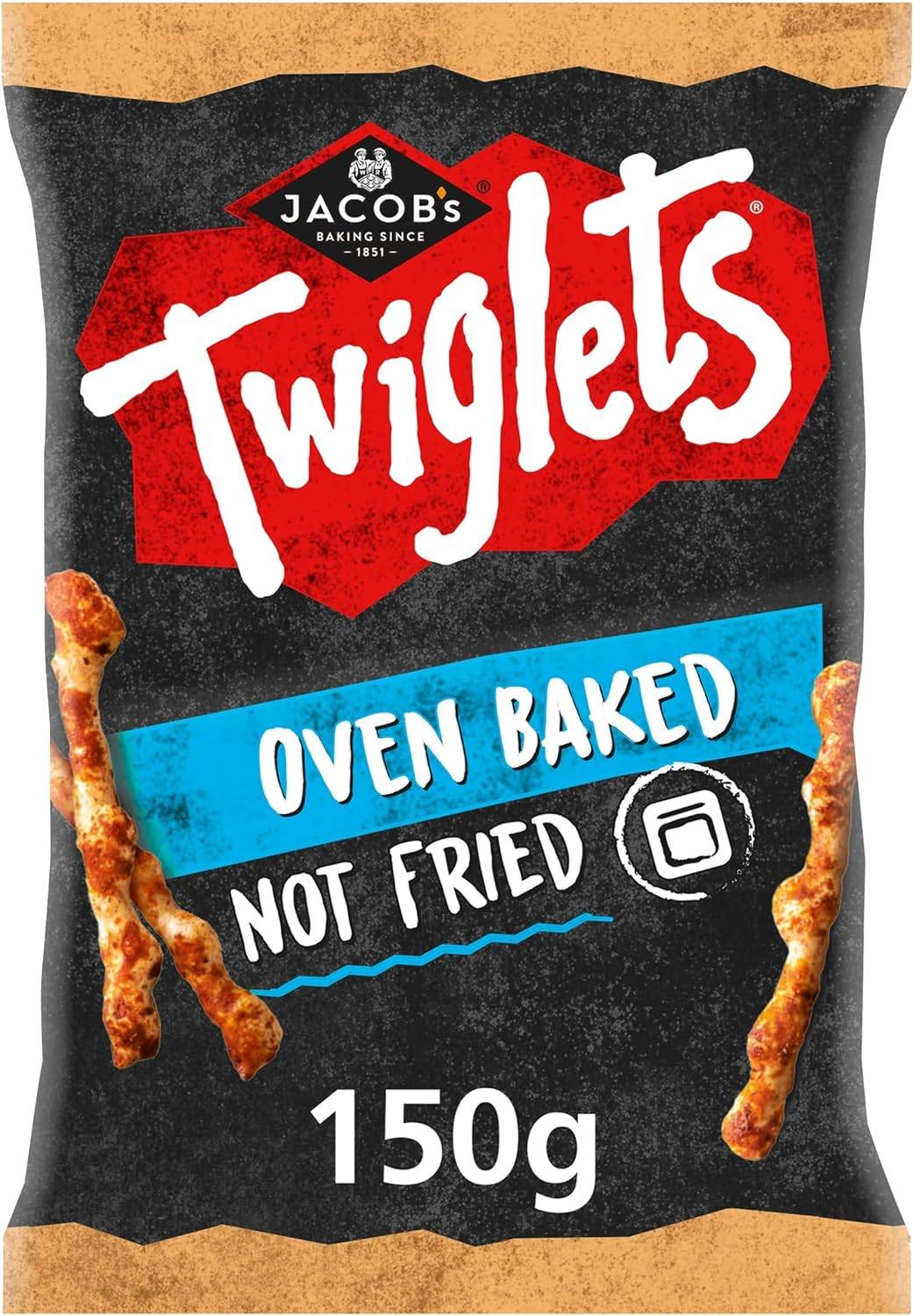 a packet of snacks labelled jacobs twiglets