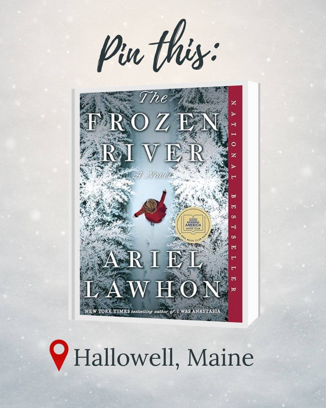 This one had been sitting in my TBR pile for a while, but I am so happy that I decluttered my list and moved The Frozen River by Ariel Lawson to the top, so good! Set in Hallowell, Maine in the late 1700's, it's a great one to pin in BookMap for fans of historical fiction! I'd love to know what book is at the top of your list right now!
