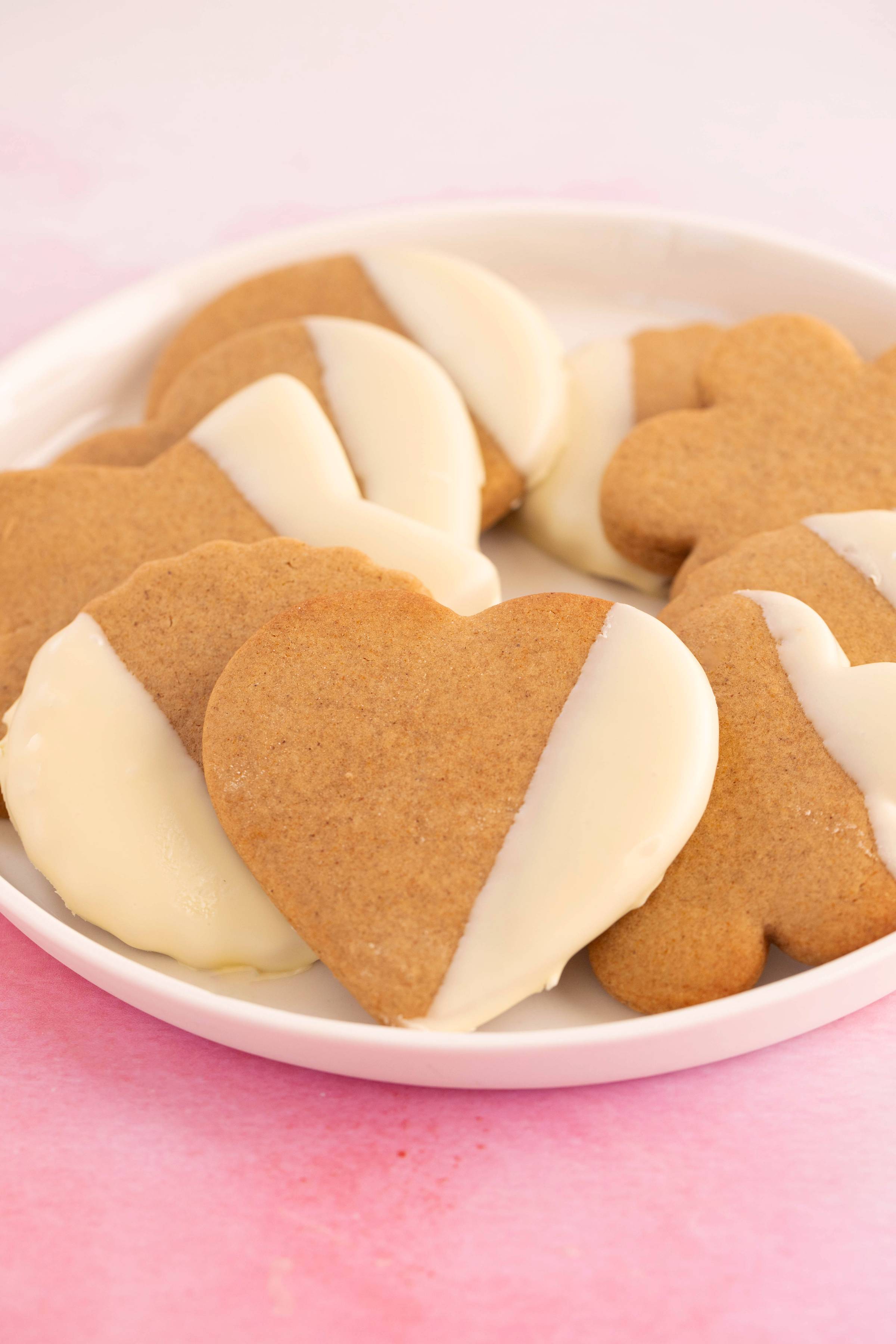Beautiful honey cookies dipped in white chocolate