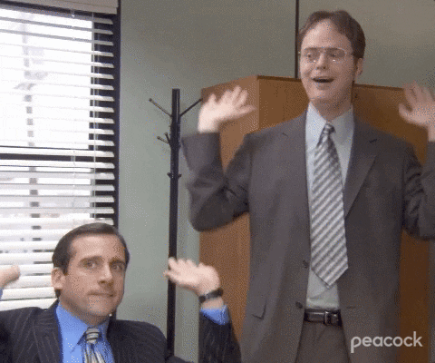 the office excited