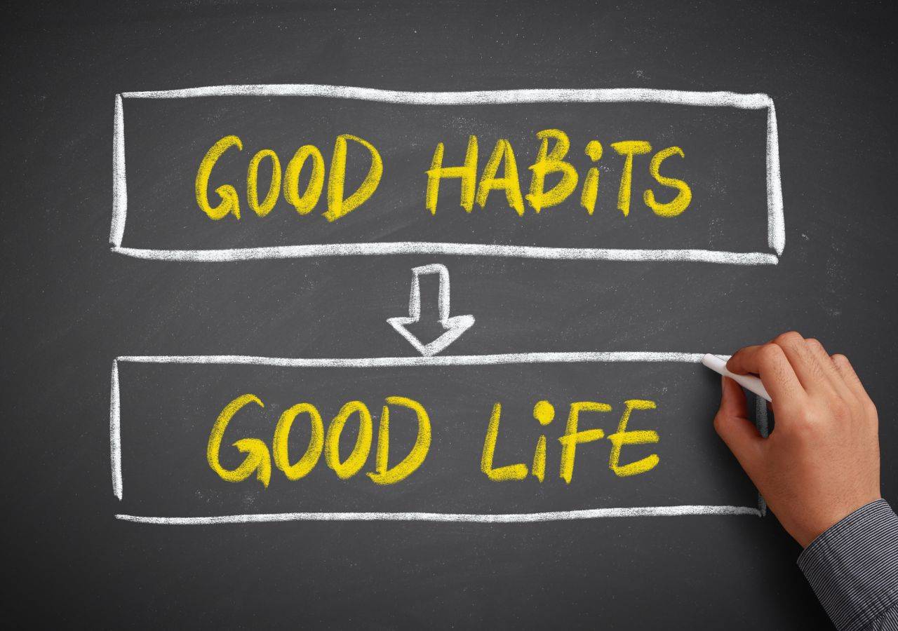 Good habits sign representing good habits on the farm improve profitability.