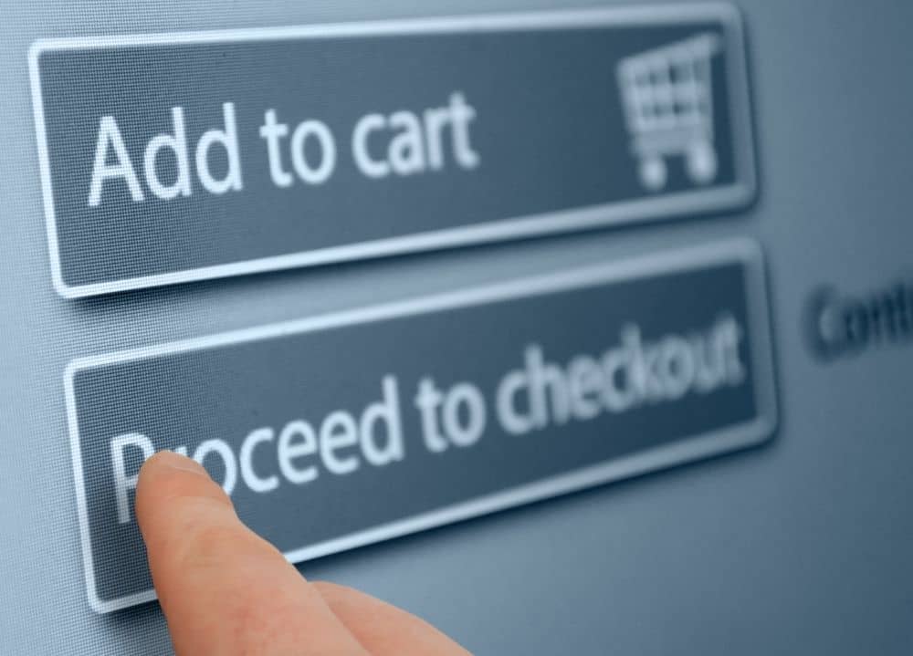 Proceed to checkout button representing farm website converting a browser to a buyer