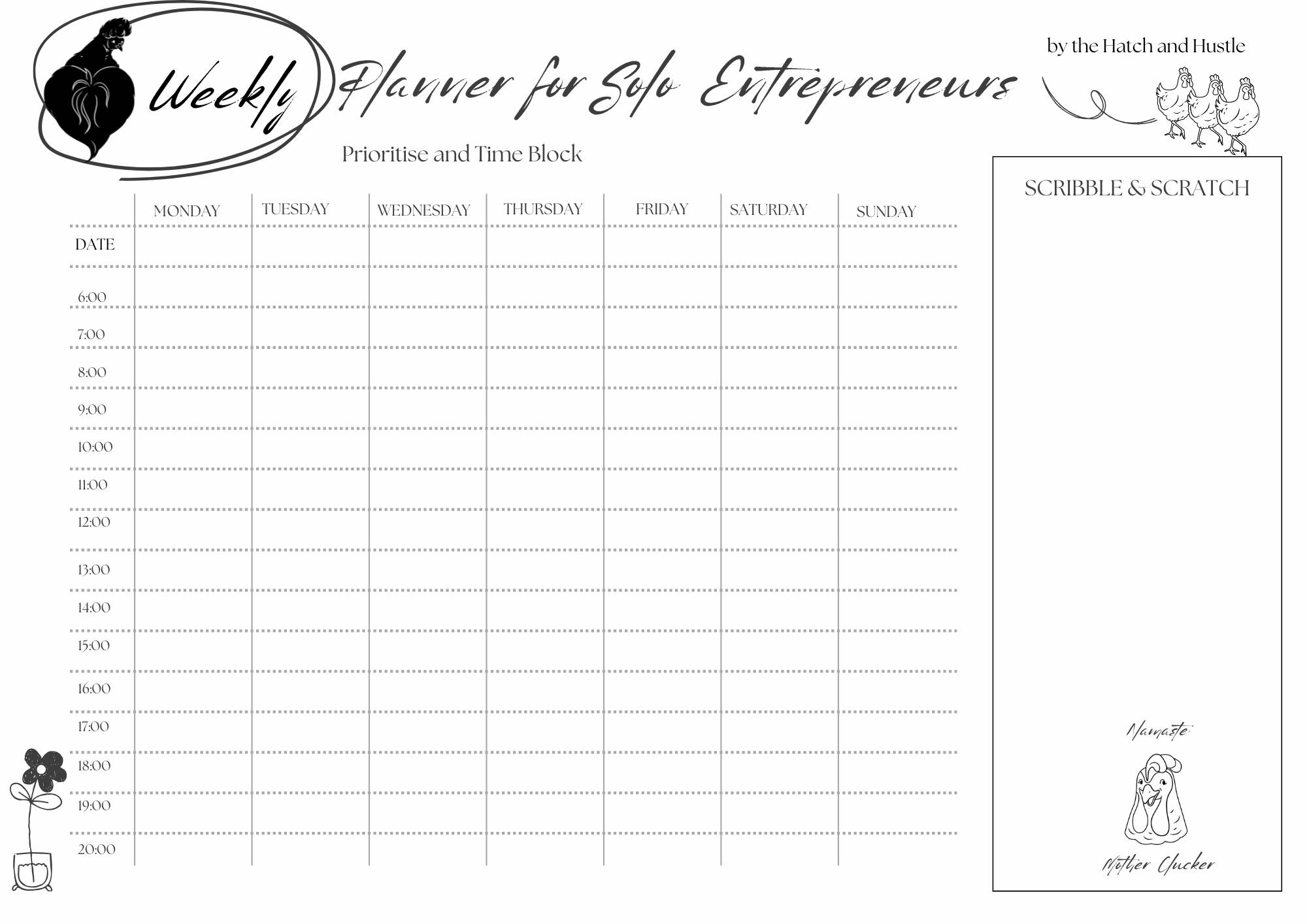 Cheeky planner for solo entrepreneurs