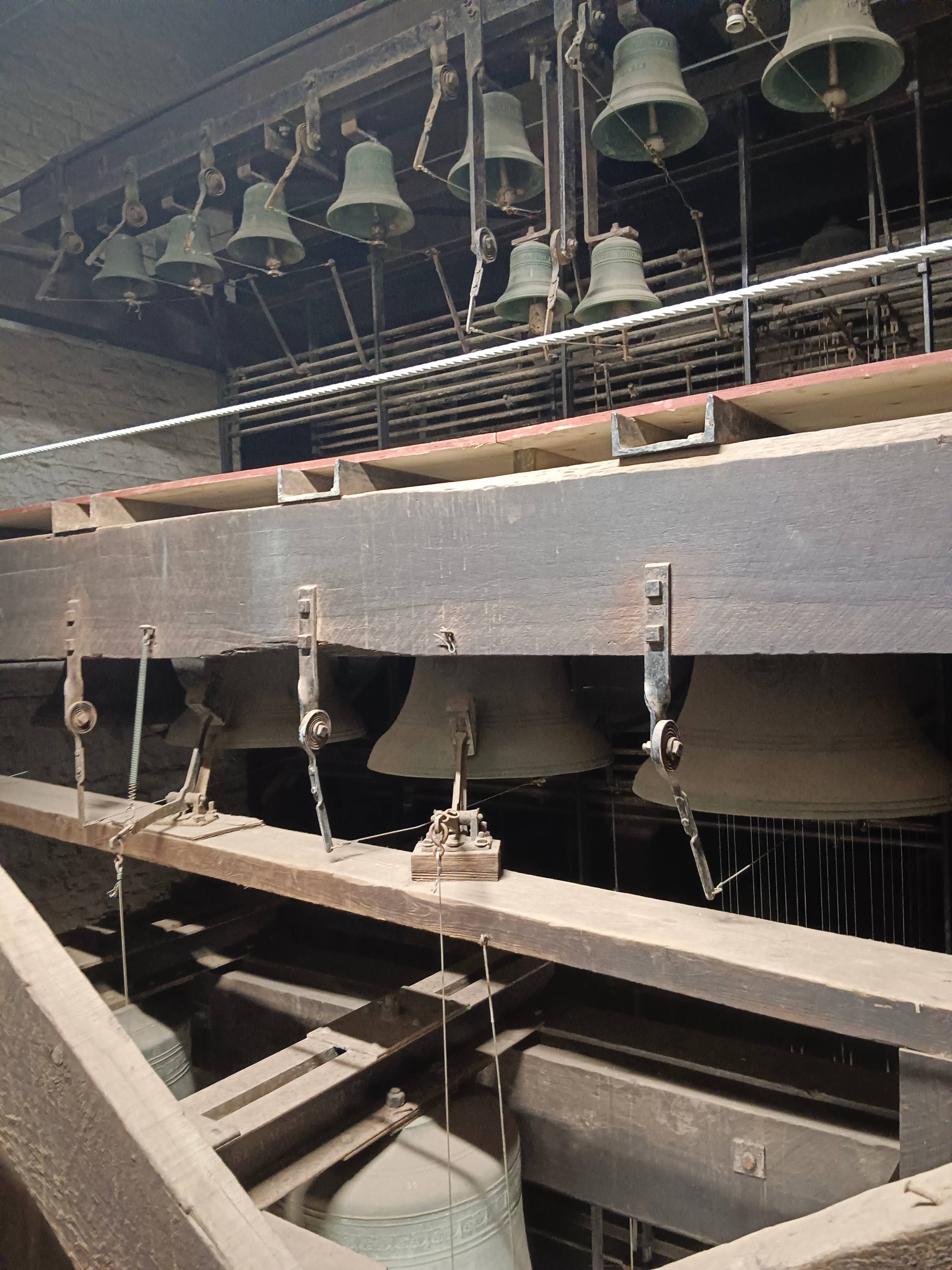 Carillon in the Cape Town City Hall, 100 years old, bells pealing after restoration.