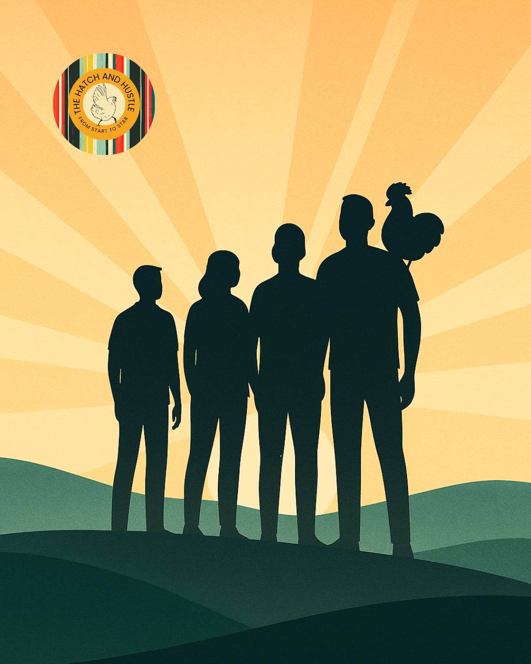 People pondering their vision as they look to the sunrise