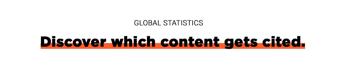 Global Statistics: Discover which content gets cited.