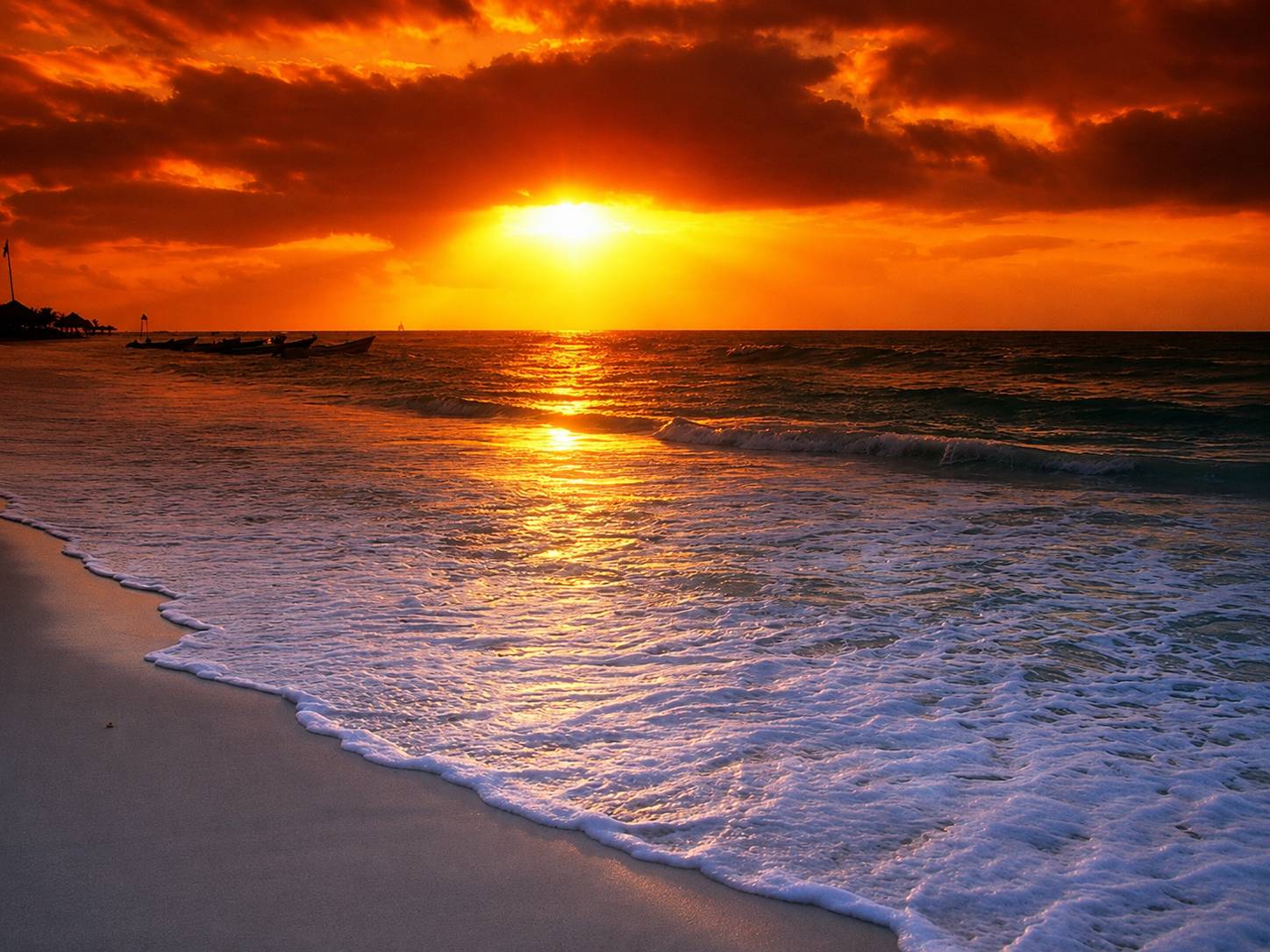 Firery sunset over Sea of Cortez