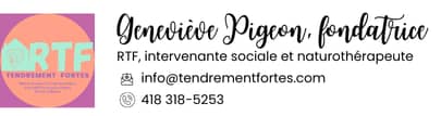 Signature de Genevieve Pigeon, fondatrice.